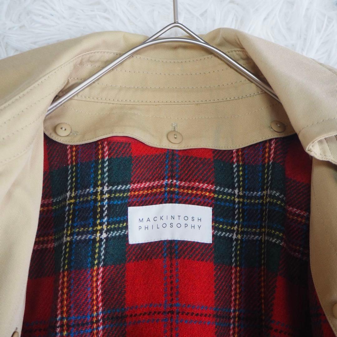美品 マッキントッシュフィロソフィー トレンチコート ライナー チェック ベルト