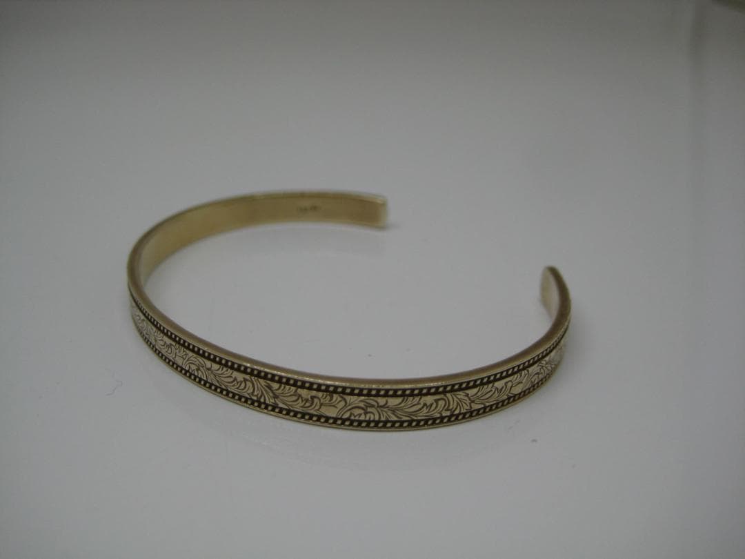 アガット　バングル　シルバー刻印　ゴールドカラー　やさしい色味