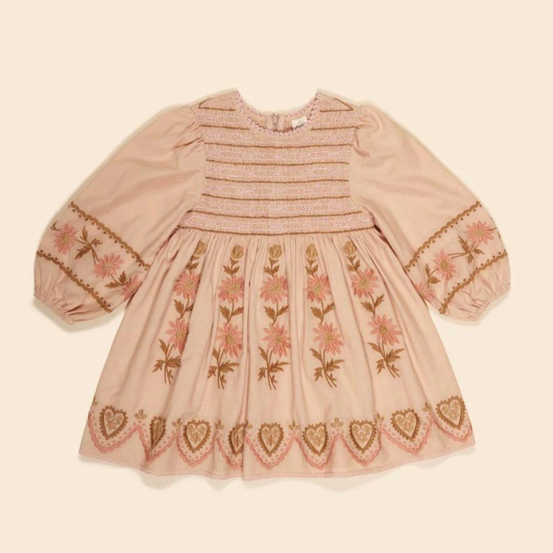 【新品】Apolina Penny Smock Dress pink 3-5y