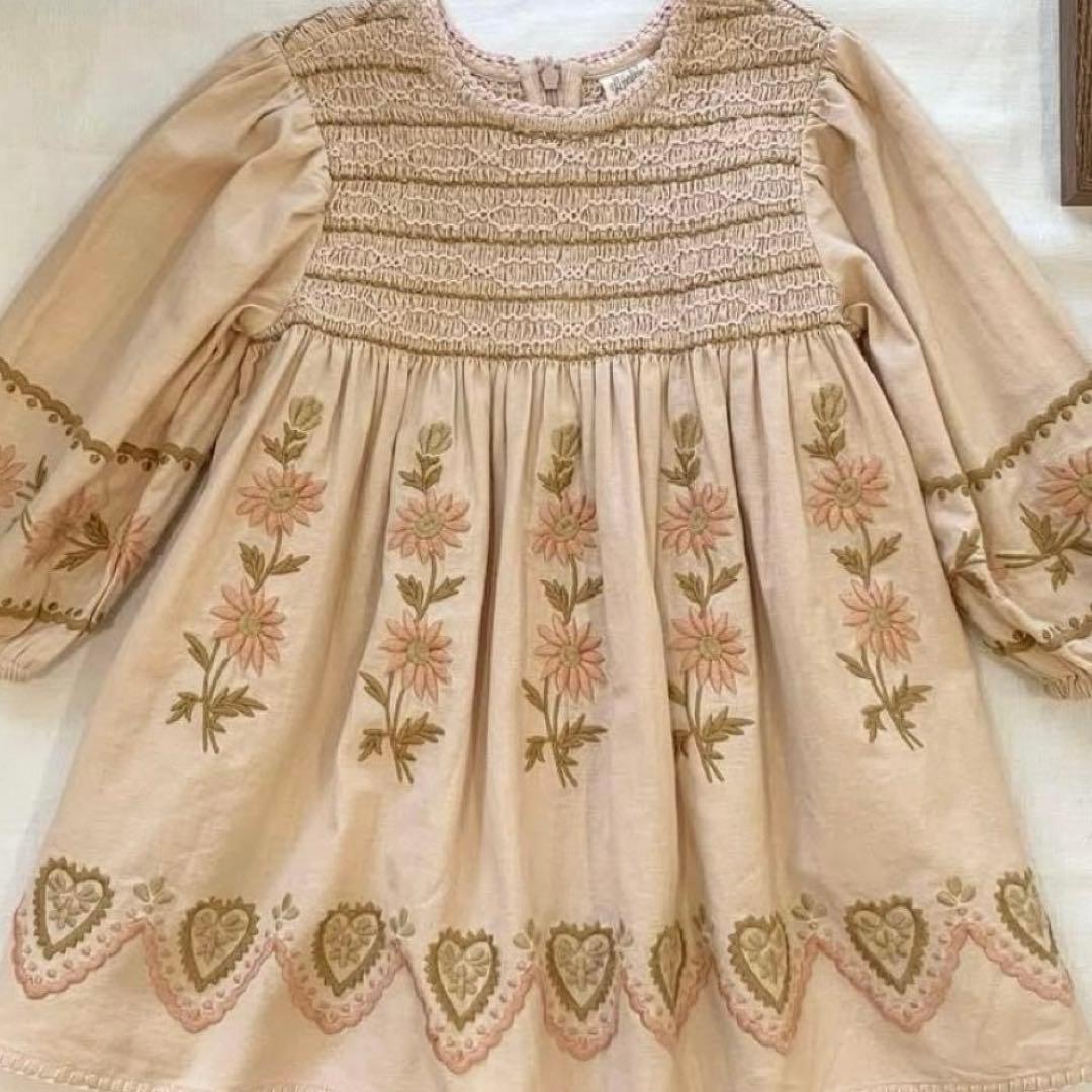 【新品】Apolina Penny Smock Dress pink 3-5y