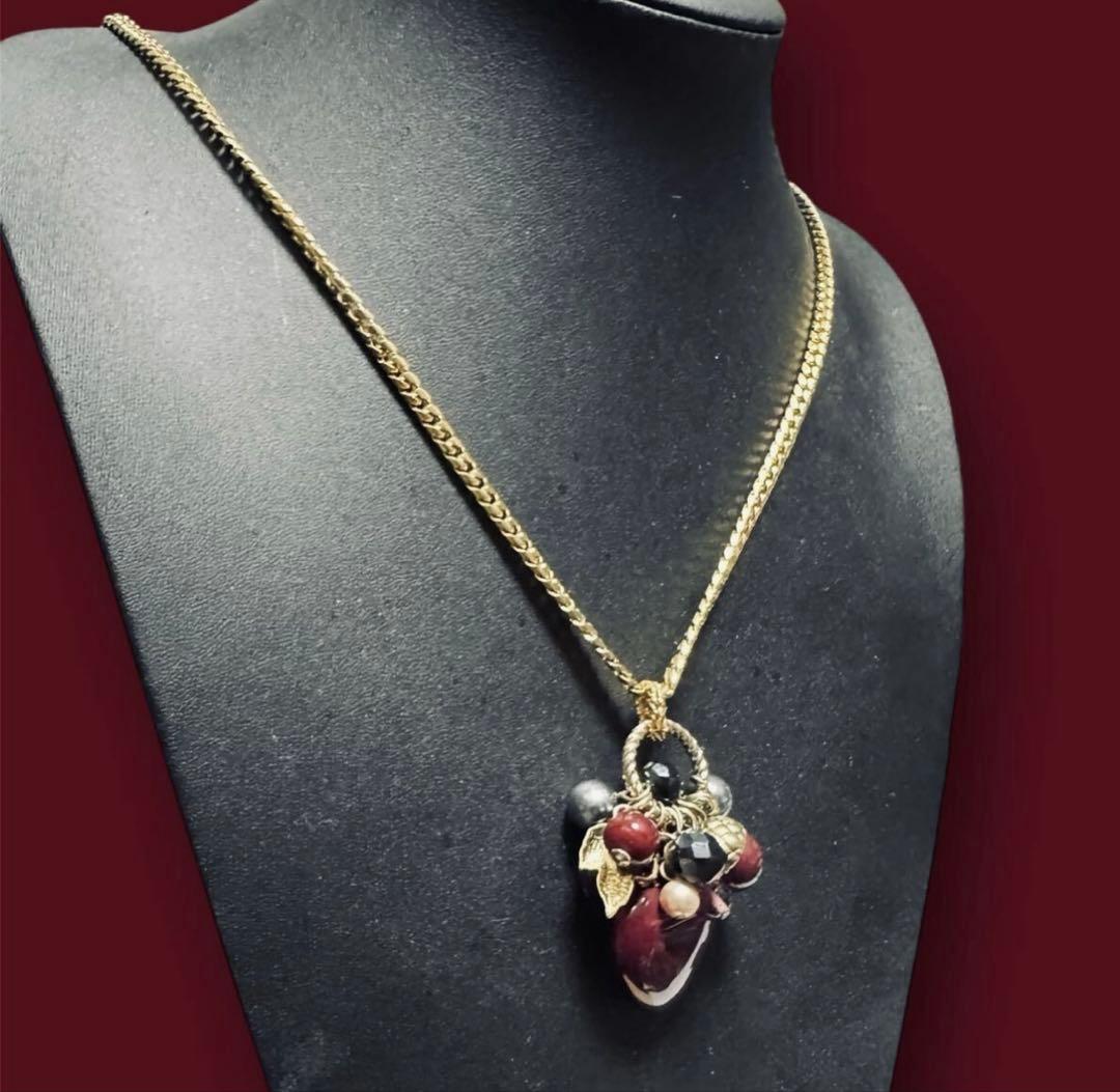 き*い様 1点物★ジャンポールゴルチエ★マルチゴールドカラーハートチャームネック