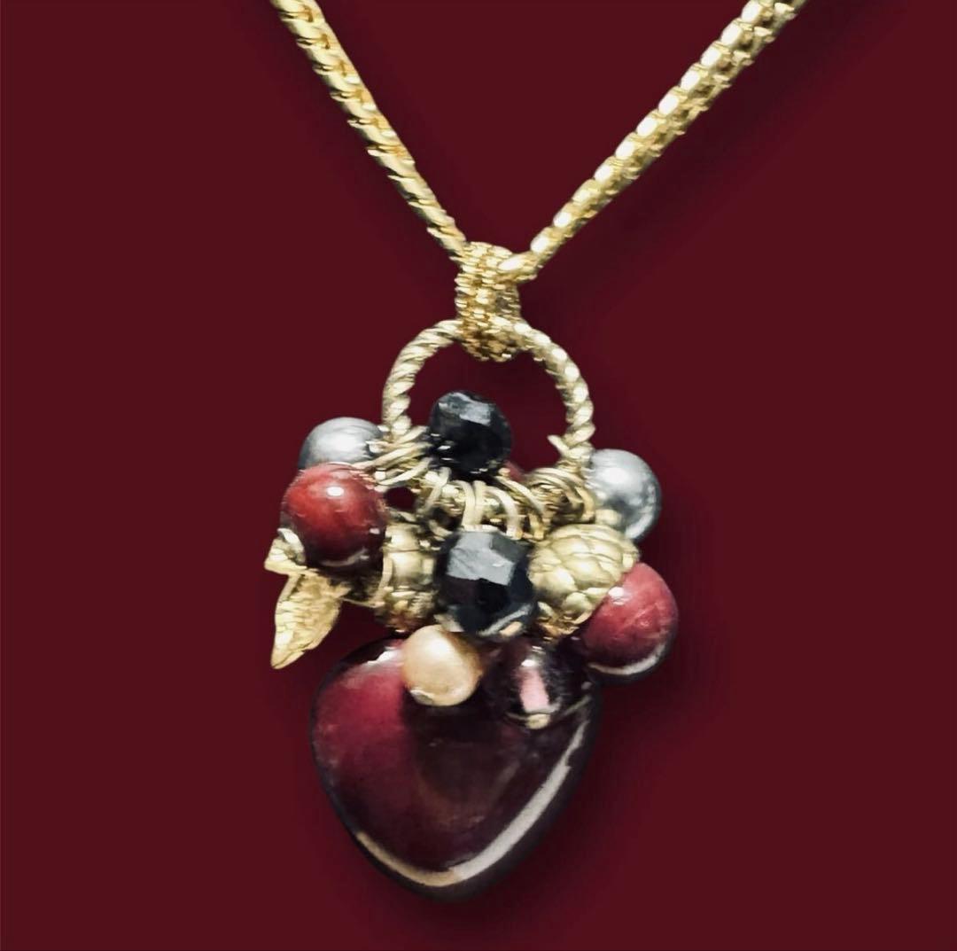 き*い様 1点物★ジャンポールゴルチエ★マルチゴールドカラーハートチャームネック