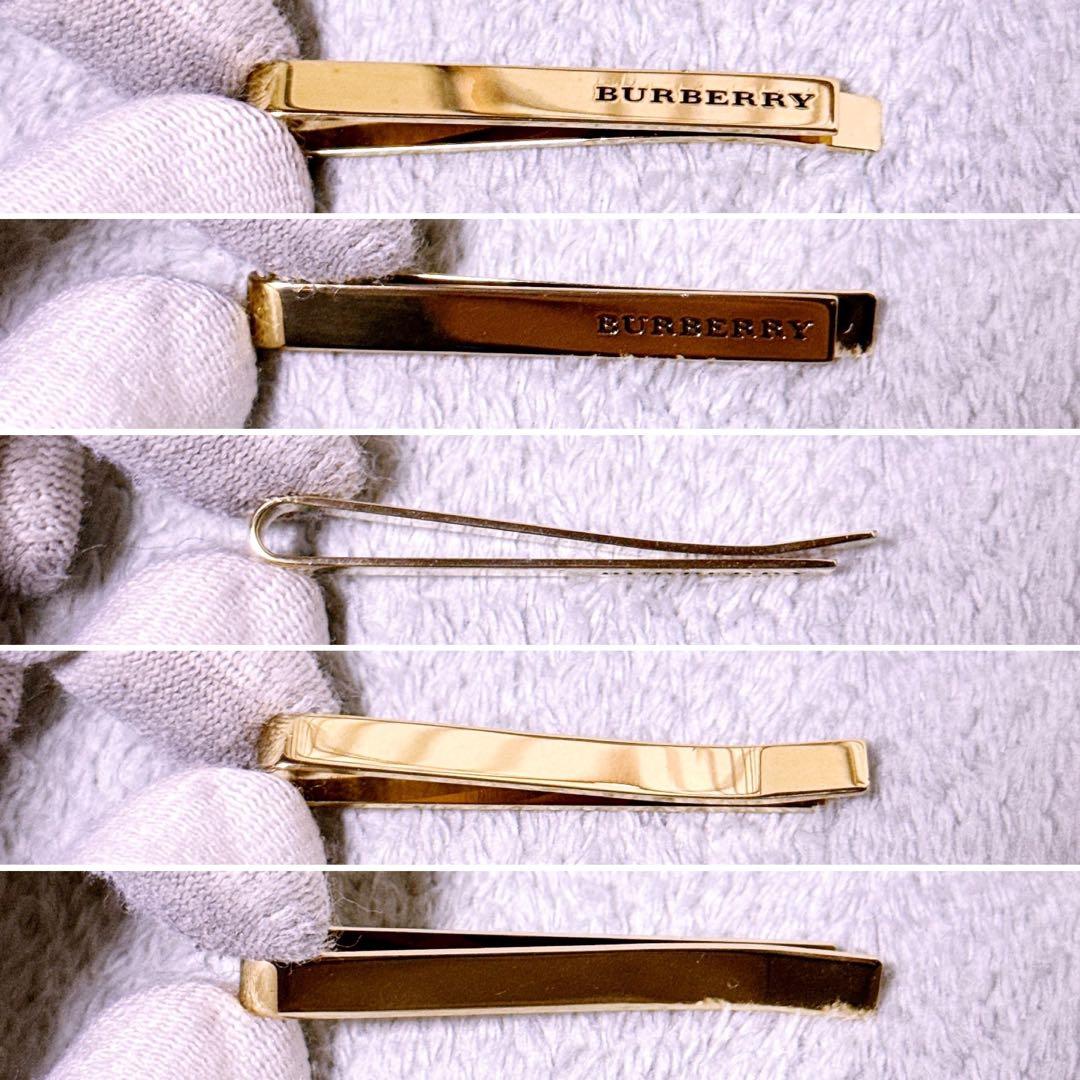 現行【未使用】バーバリー ネクタイピン ゴールド金具 スーツ メンズ 付属品付き