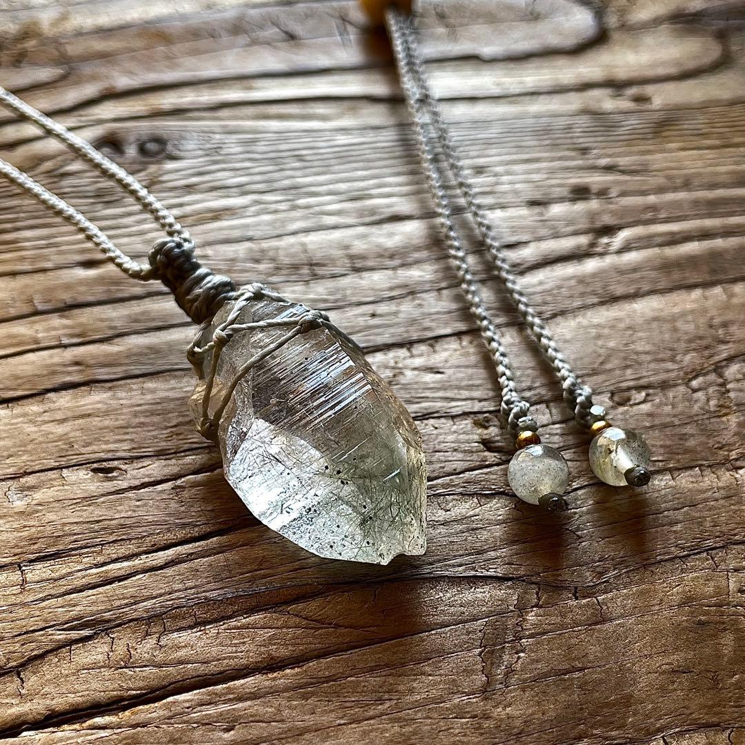 ヒマラヤ水晶 ルチルクォーツ ＊ マクラメペンダント ネックレス 28