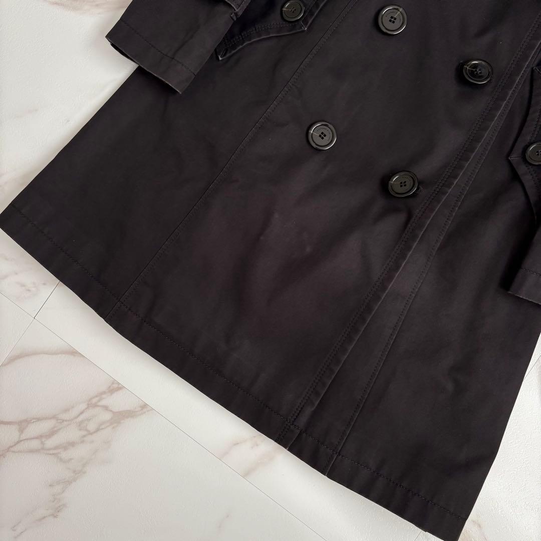 人気◆バーバリーブルーレーベル ライナー ベルト付 トレンチコート 黒 L