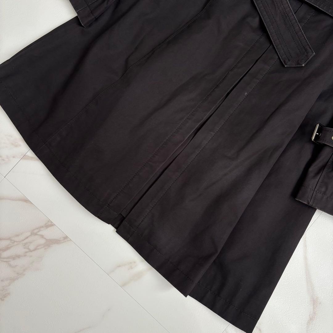 人気◆バーバリーブルーレーベル ライナー ベルト付 トレンチコート 黒 L