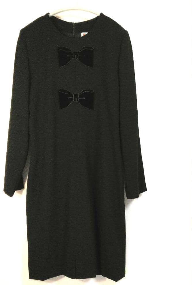 GIVENCHY✨リボン柄つきブラックワンピースL