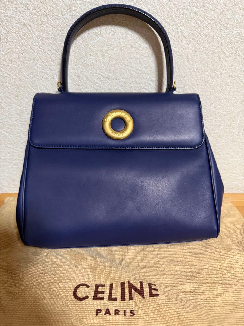 セリーヌ サークルロゴ ハンドバッグ ショルダーバッグ レザー CELINE