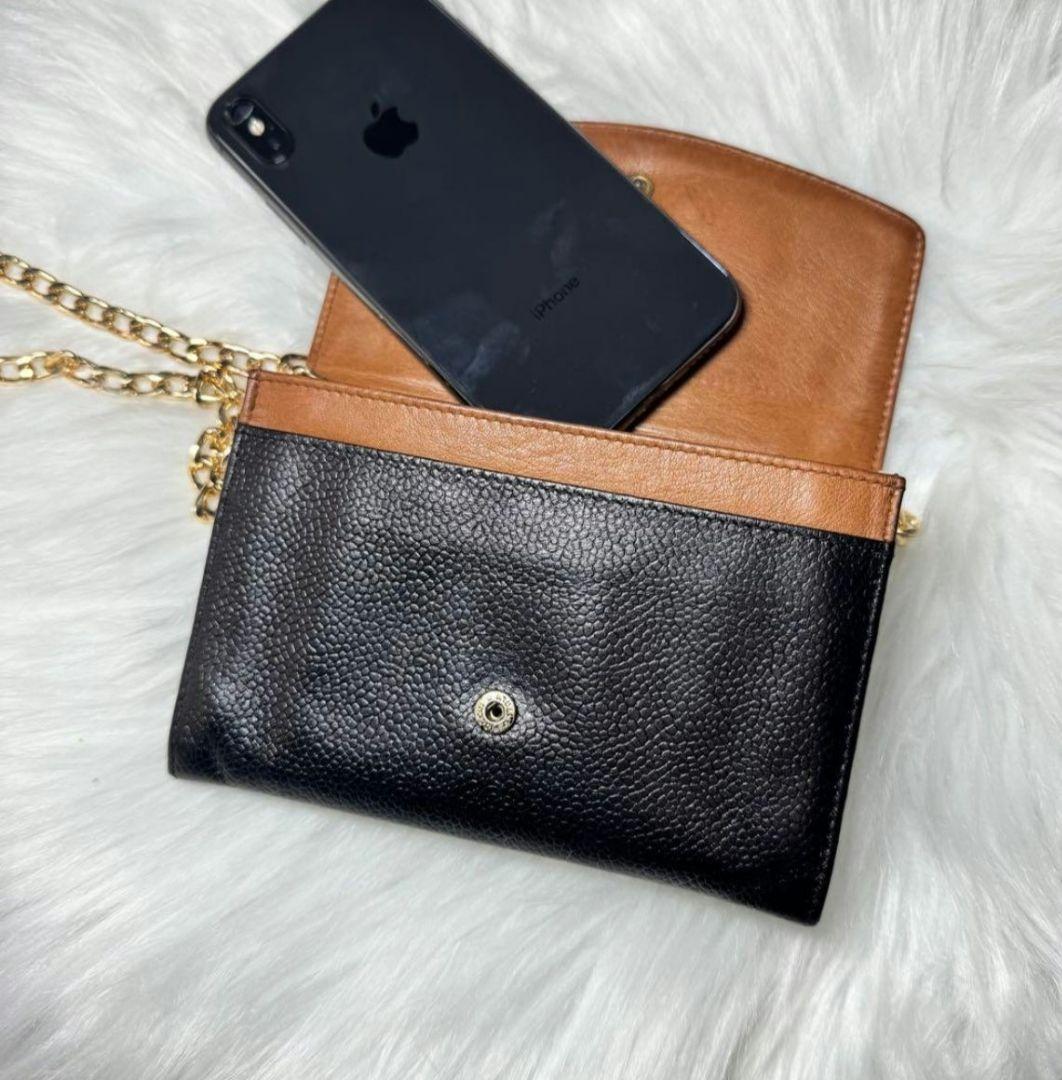 CHANEL シャネル　キャビアスキン　レザー　ブラック　黒　財布