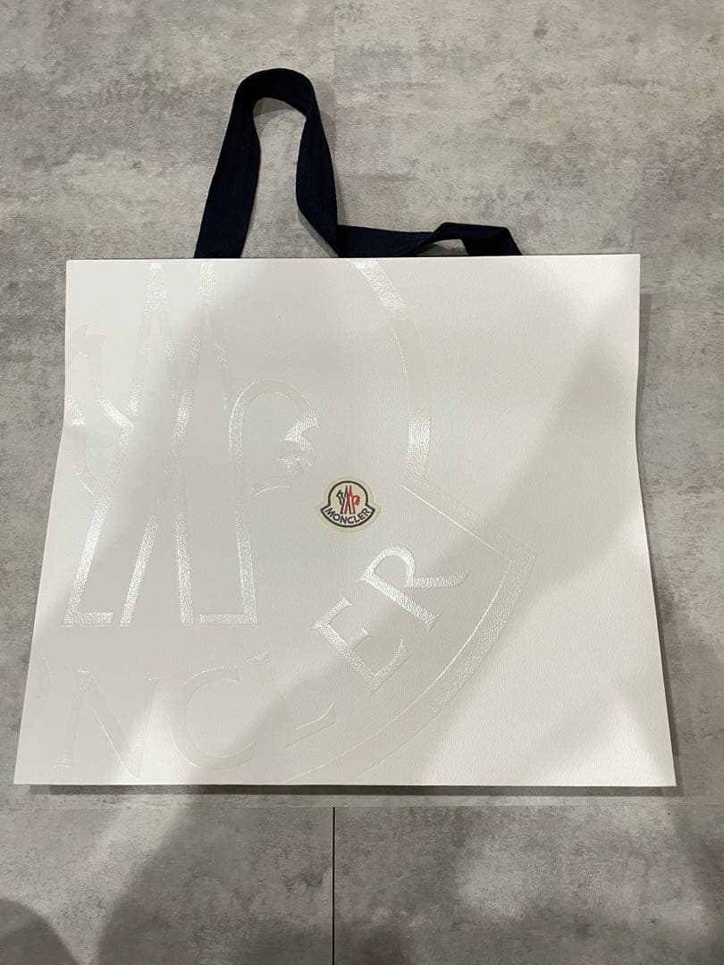 【箱、手提げ付き】Moncler ネイビー ストライプ マフラー
