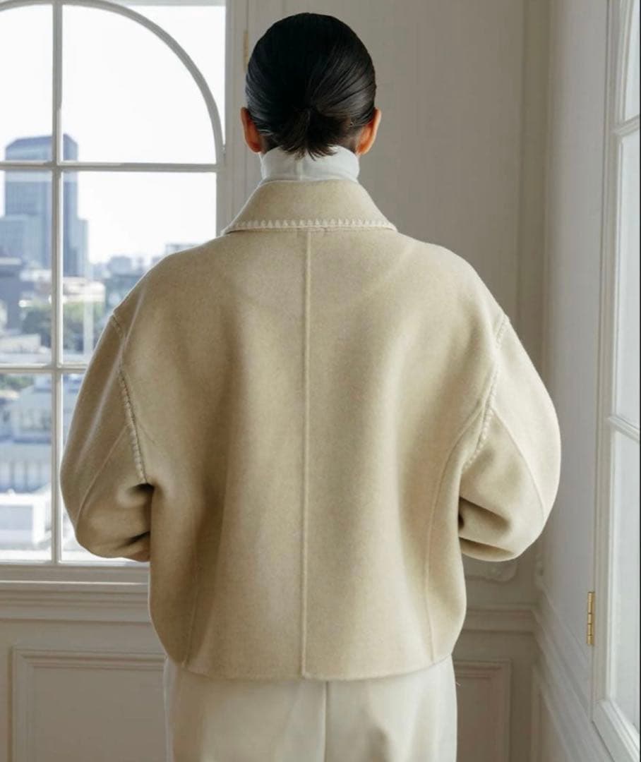 ジャケット・アウター WOOL EMBROIDERY SHORT ZIP JACKET