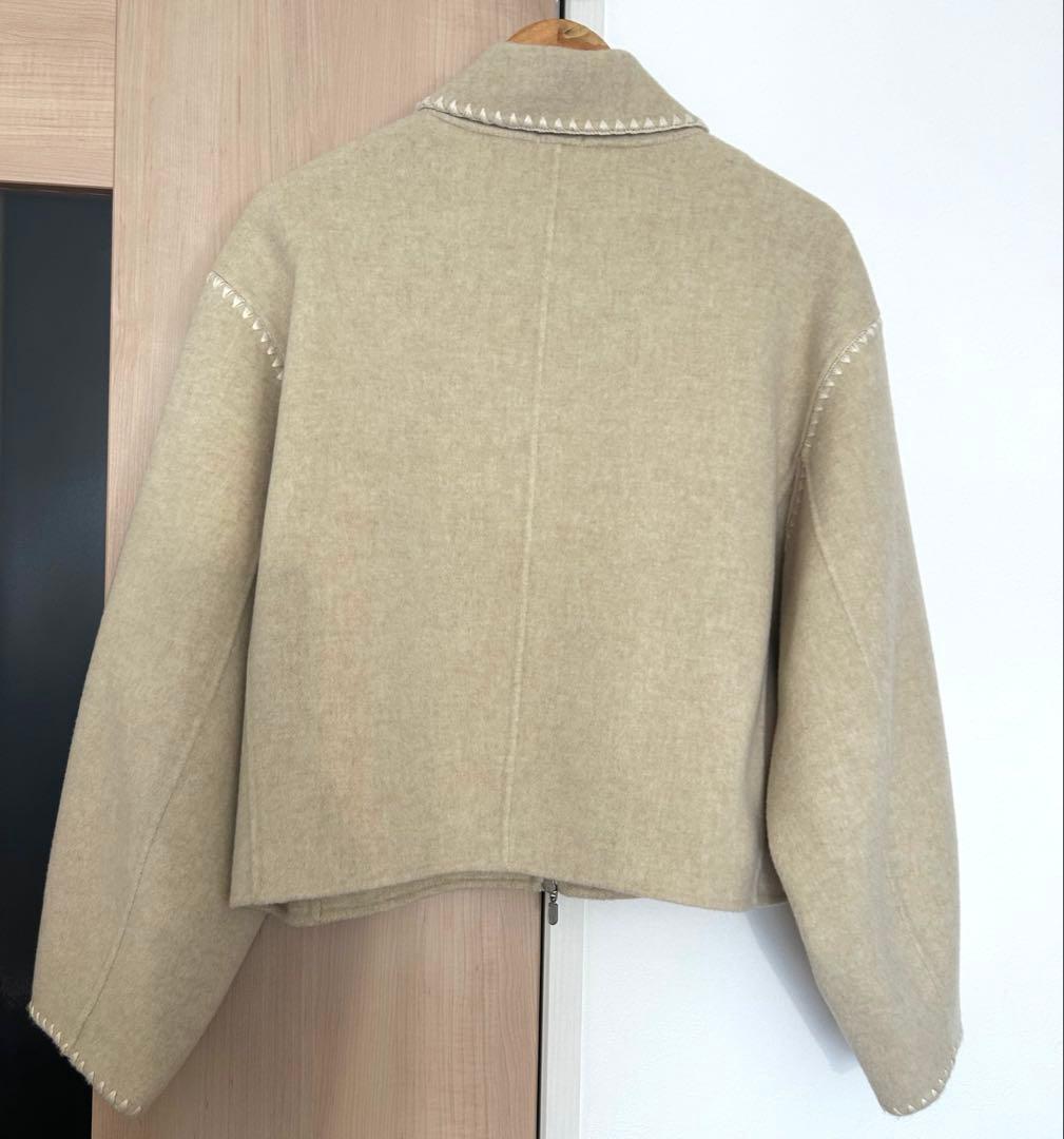 ジャケット・アウター WOOL EMBROIDERY SHORT ZIP JACKET