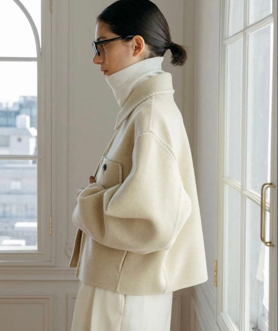 ジャケット・アウター WOOL EMBROIDERY SHORT ZIP JACKET