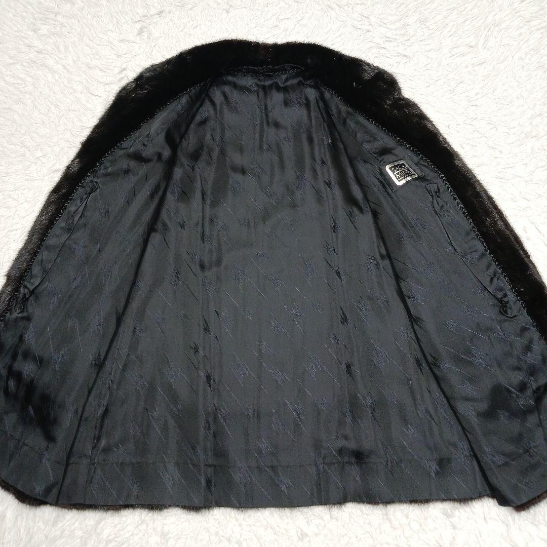 ✨最高級✨サガミンク　銀タグ　毛皮ファーコート　ブラック