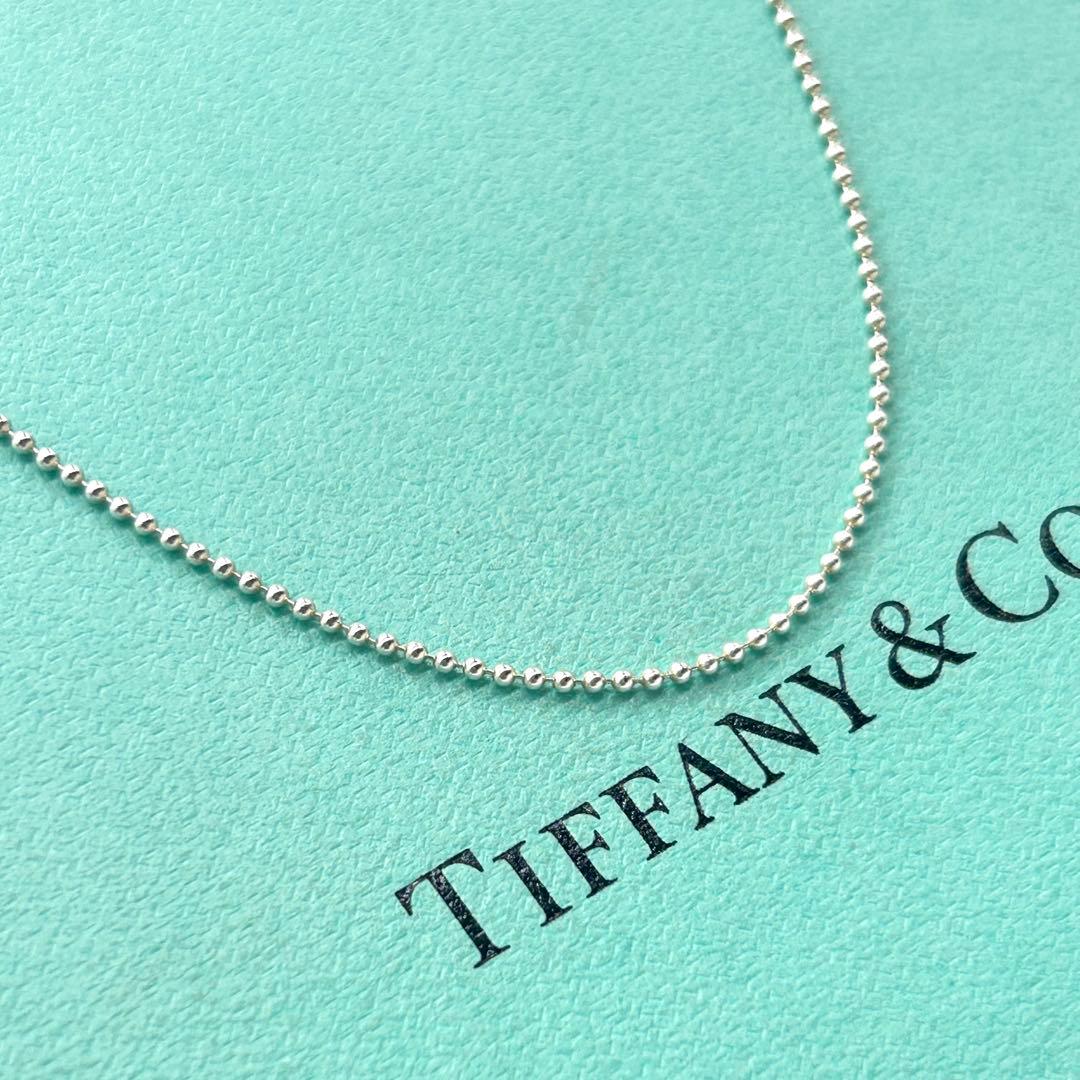 美品　ティファニー　ボールチェーン　ネックレス　　シルバー　925 細め