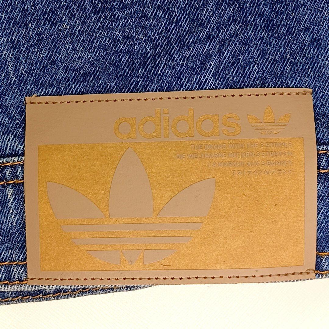 【美品★2XL】アディダス　花柄　刺繍　短丈　デニムジャケット　Y2K