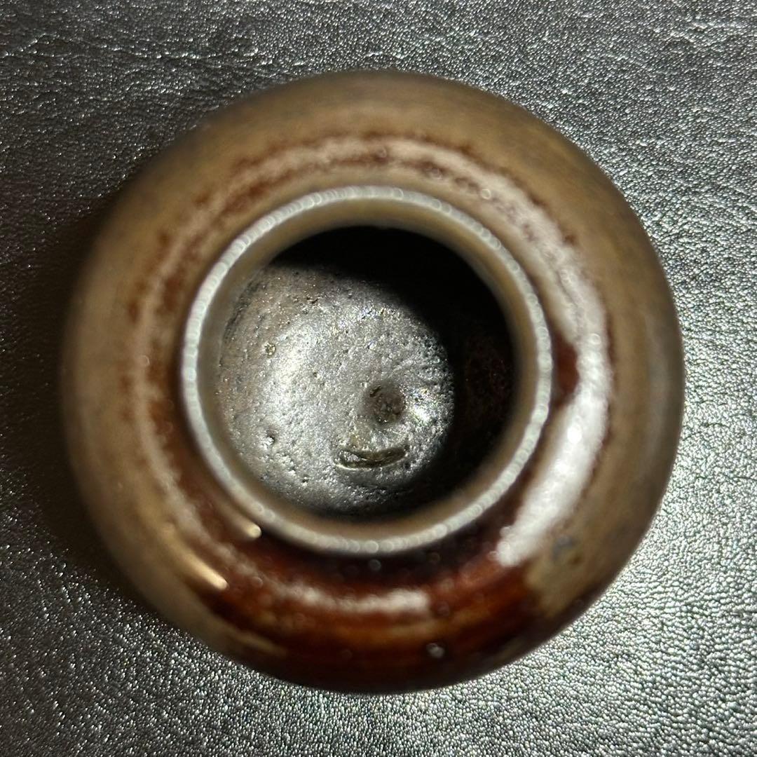 ★茶道具！古瀬戸 在中菴肩衝写 茶入！撫子金欄『笹田 仁史』作！共箱/仕覆付！★