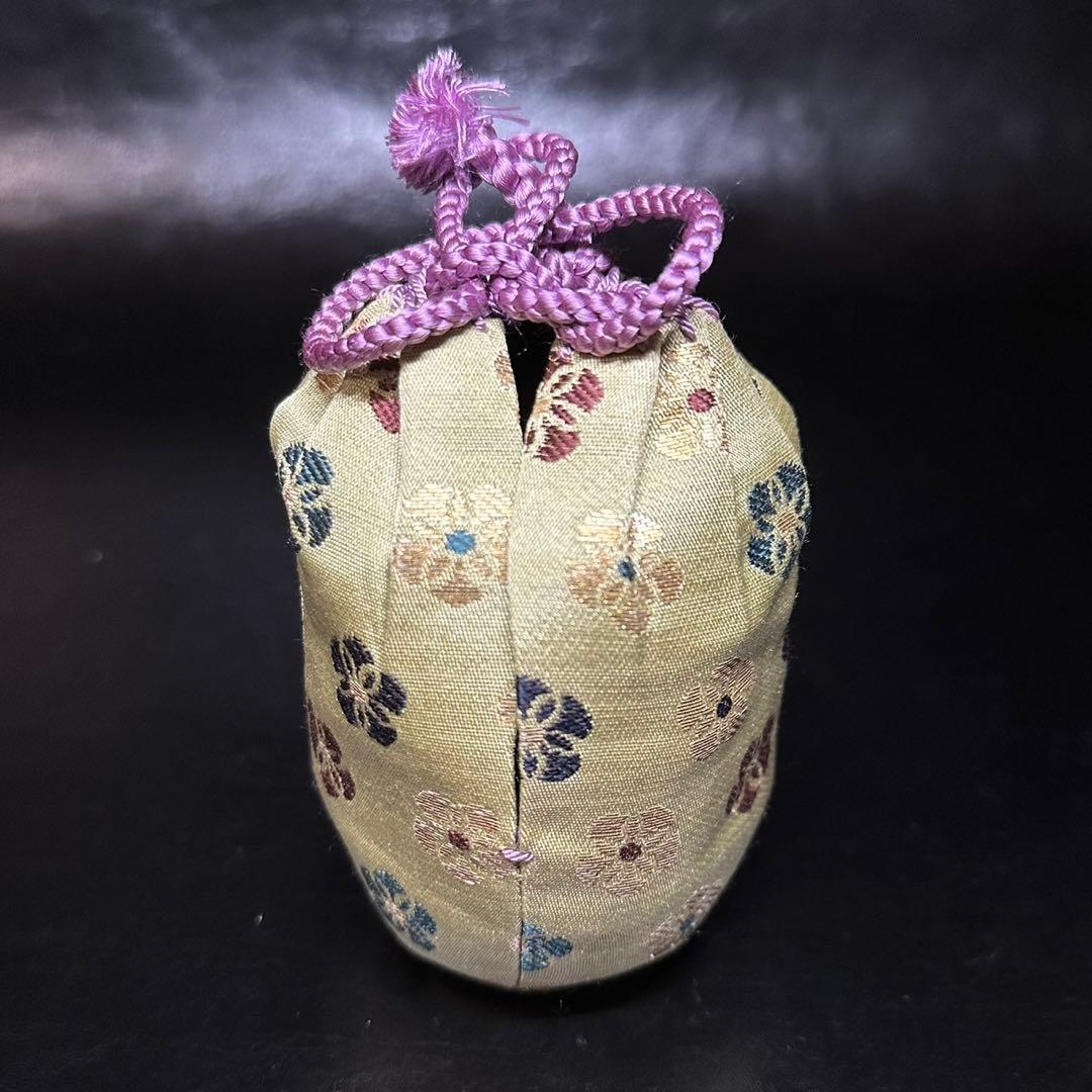 ★茶道具！古瀬戸 在中菴肩衝写 茶入！撫子金欄『笹田 仁史』作！共箱/仕覆付！★