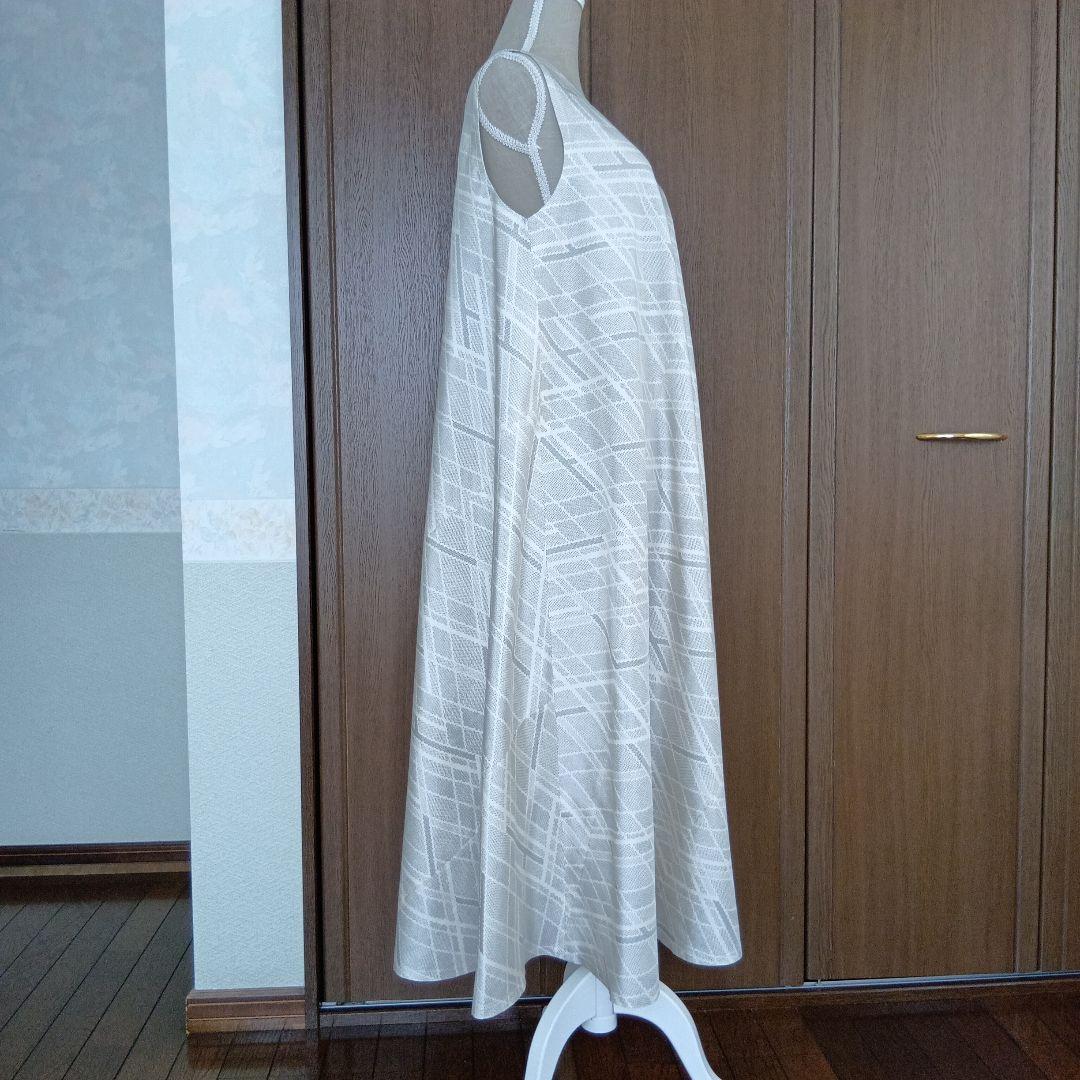 着物リメイク＊本場白大島紬＊ノースリーブテント型フレアーワンピース