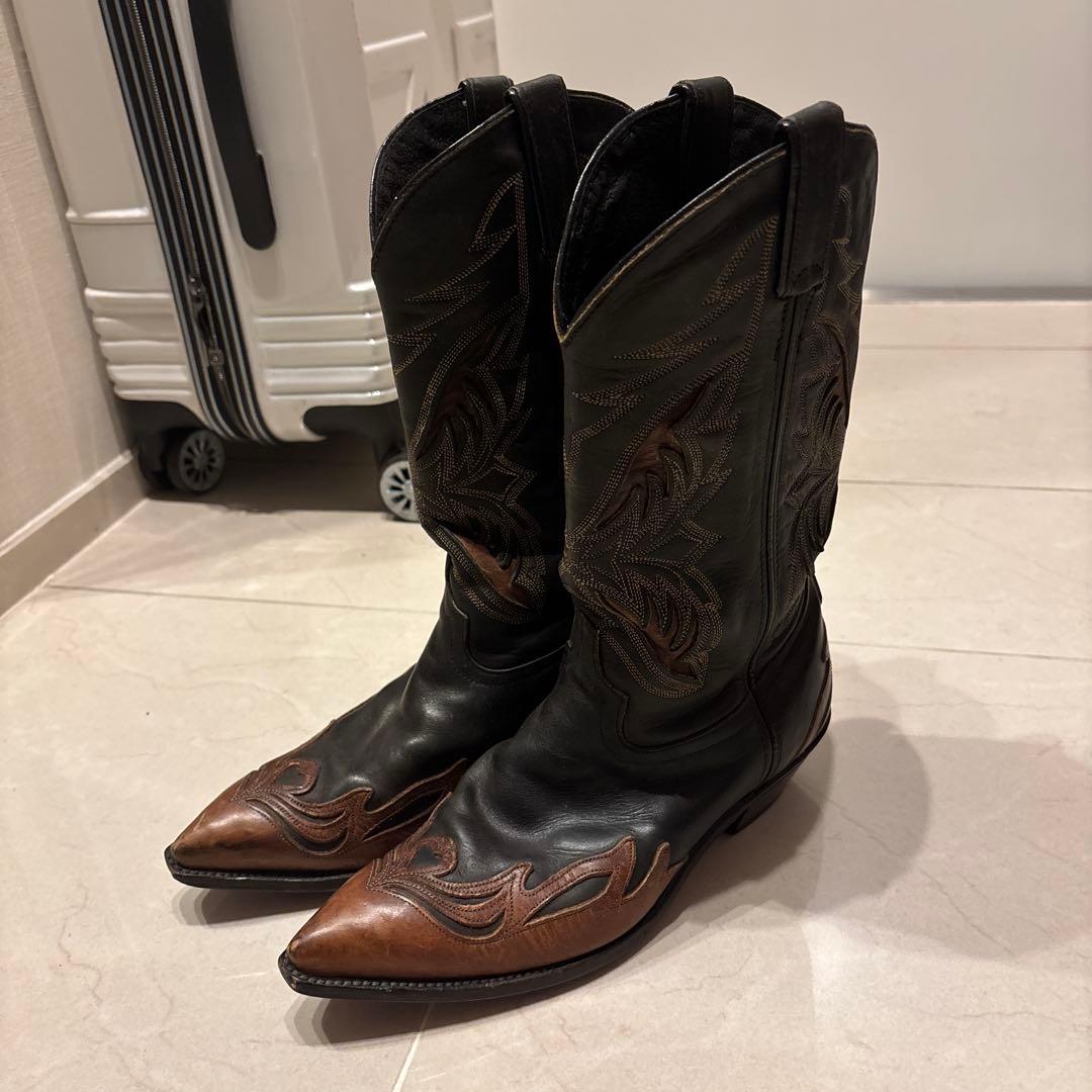 ウエスタンブーツ ブラック×ブラウン