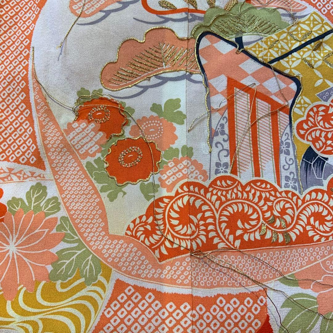 振袖長襦袢25枚綸子絞り錦紗おまとめ売り　材料正絹