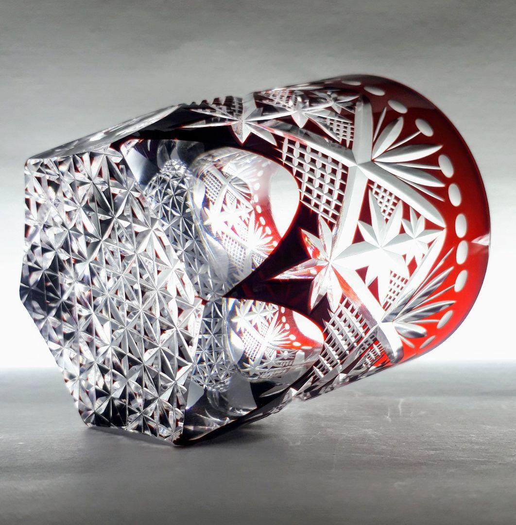 ⭐専用です　　門脇硝子　瑠璃 紅色被せ　ペア ロックグラス　【未使用】