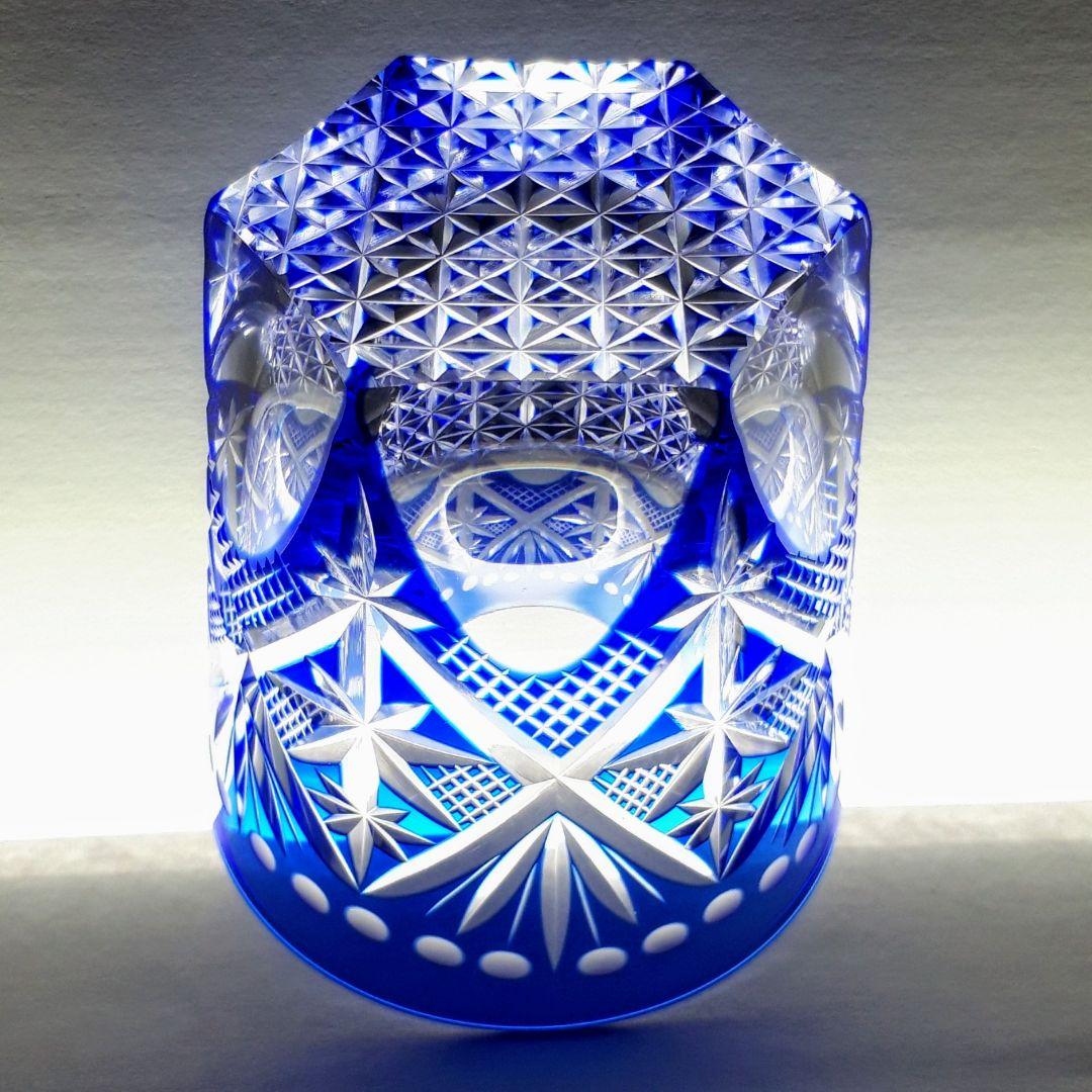 ⭐専用です　　門脇硝子　瑠璃 紅色被せ　ペア ロックグラス　【未使用】