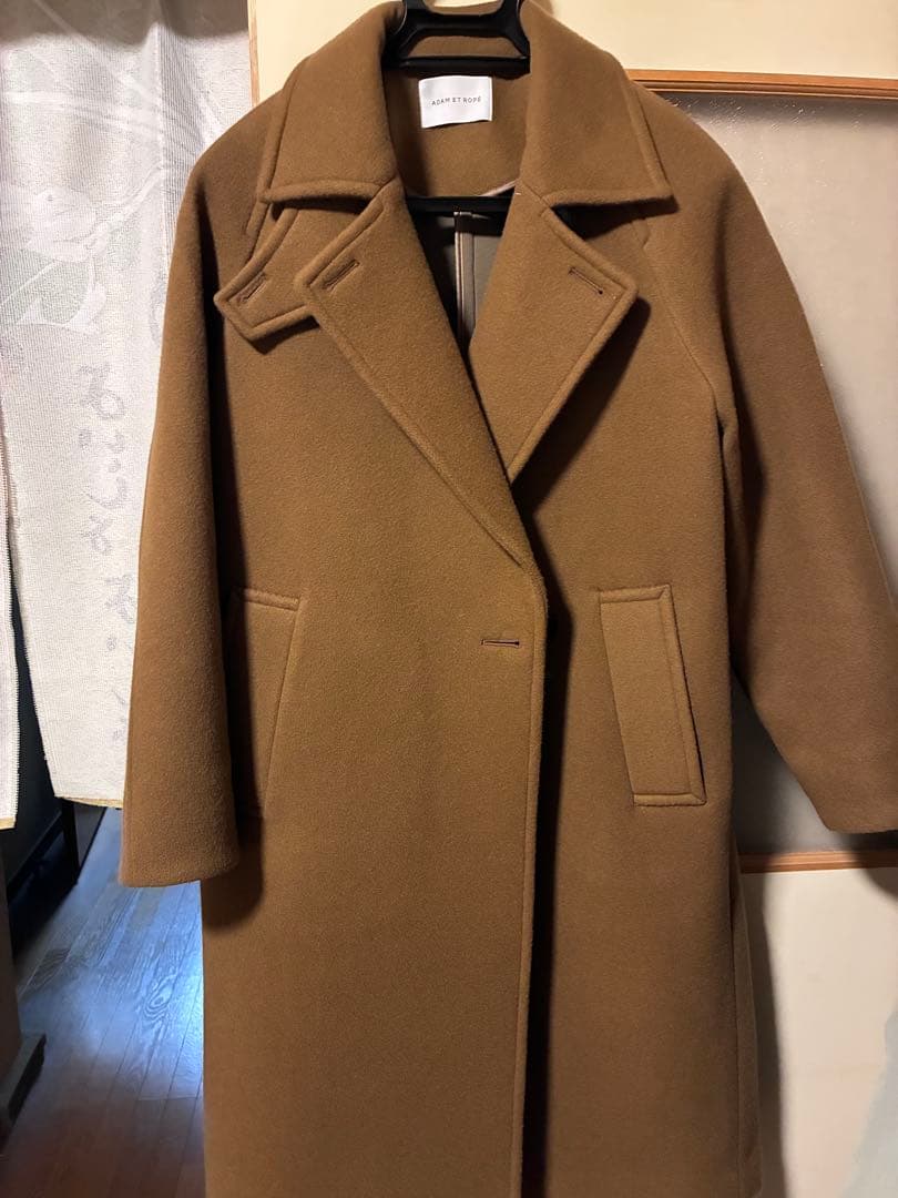 急募ADAM ET ROPE' ウールポンディングラグランロングコート