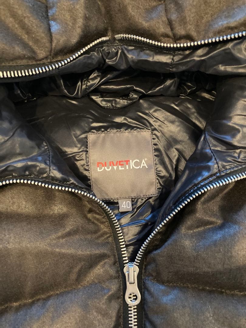 美品！DUVETICA 40 表面ウールのモカグレーダウンベスト　ドゥべティカ