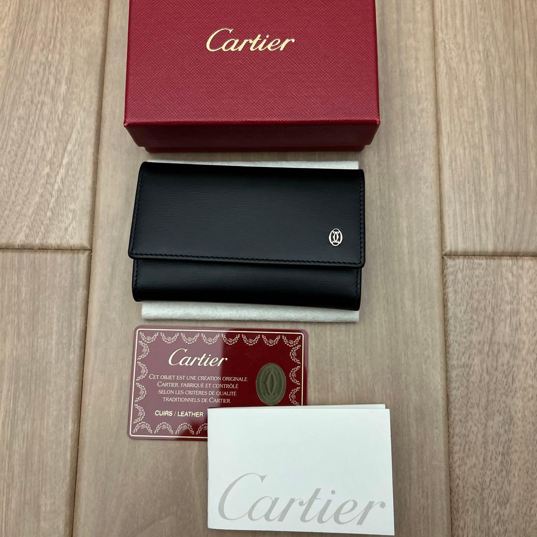 未使用品　Cartier 黒 レザー 6連キーケース