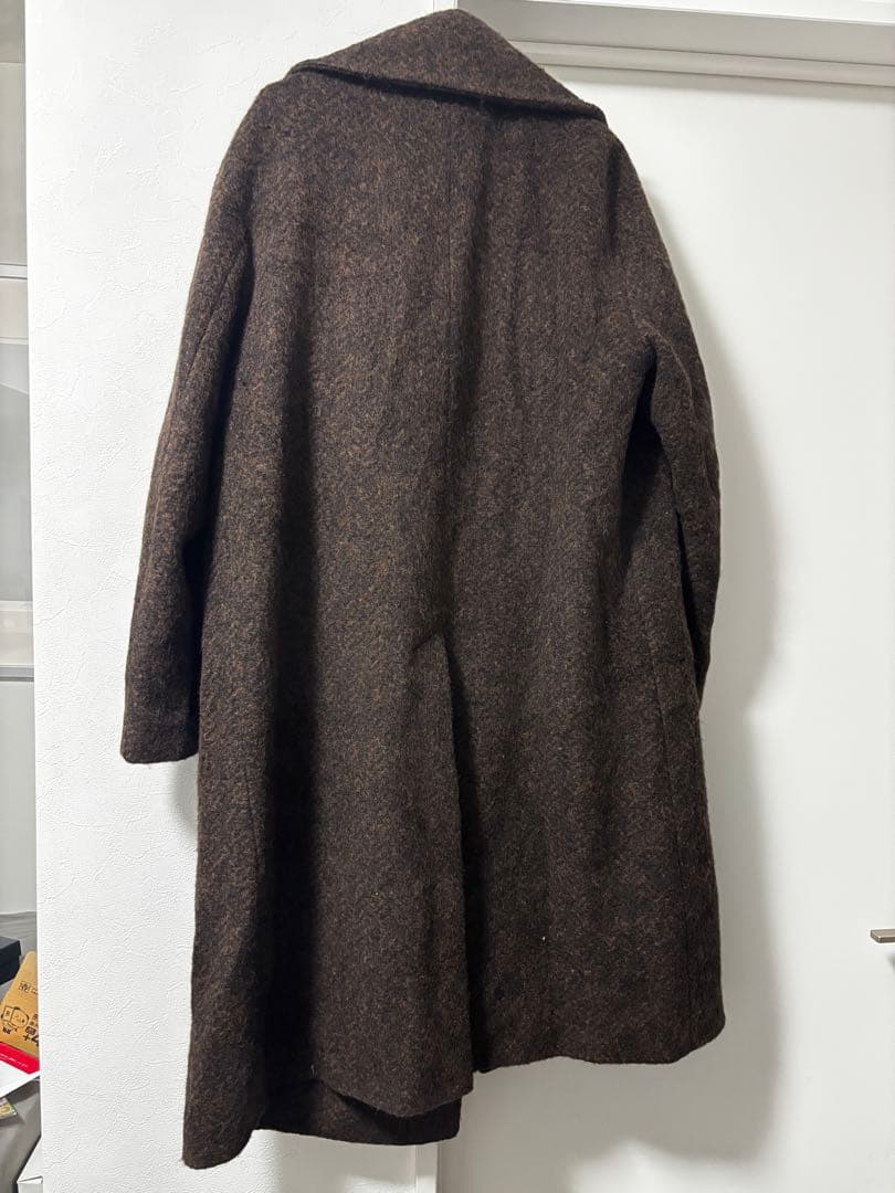 hevoブラウン ダブル チェスターコート