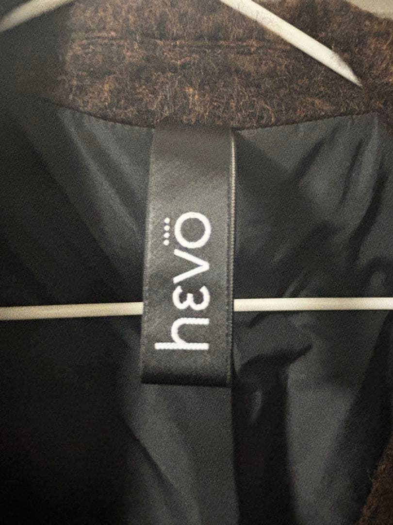 hevoブラウン ダブル チェスターコート