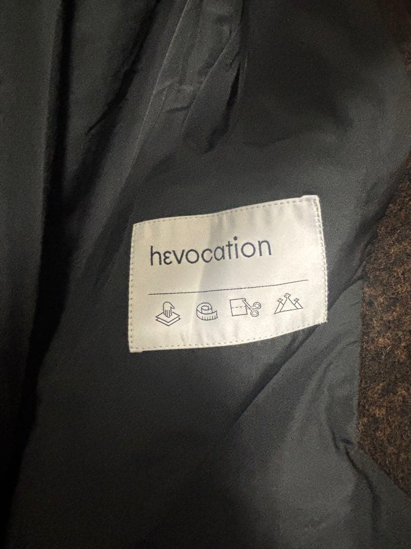 hevoブラウン ダブル チェスターコート