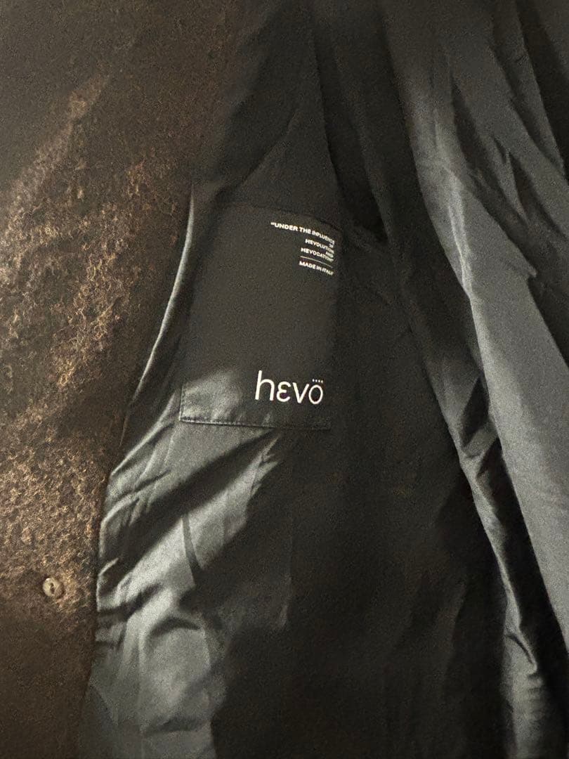 hevoブラウン ダブル チェスターコート