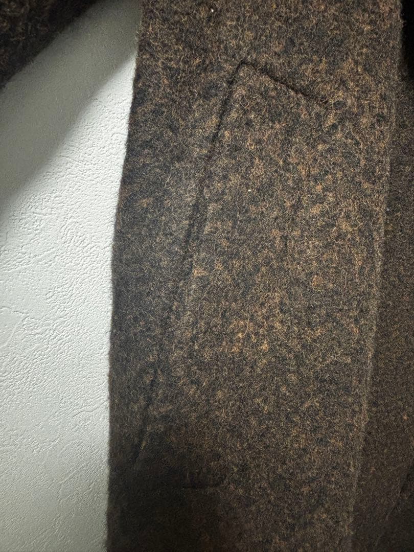 hevoブラウン ダブル チェスターコート