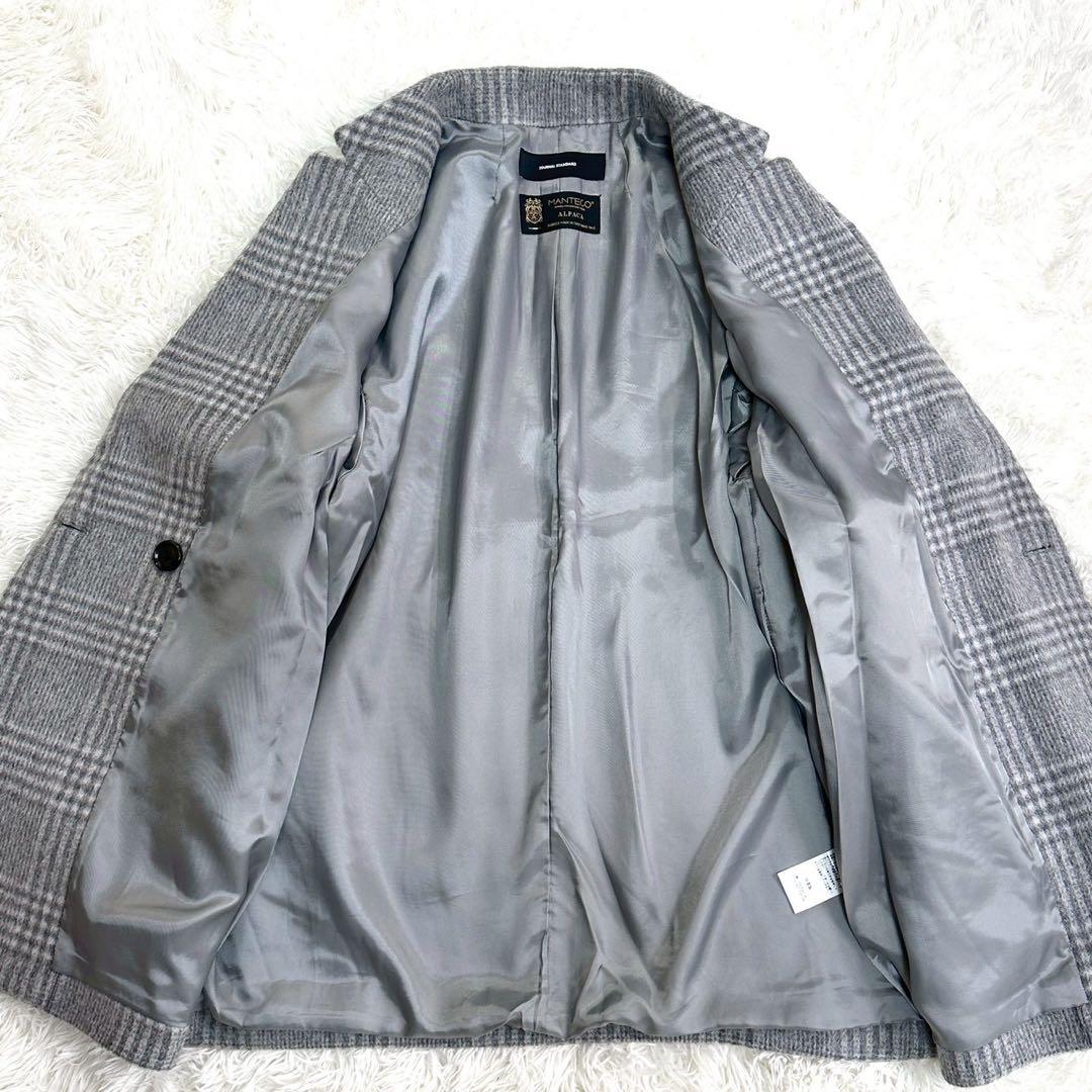 極美品✨ジャーナルスタンダード マンテコ ノーカラーコート チェック柄 グレー