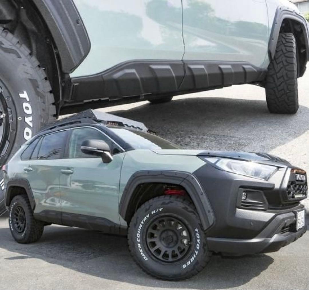 TATSU様　RAV4サイドプロテクター　ラプターライナー塗装　貼り付けタイプ