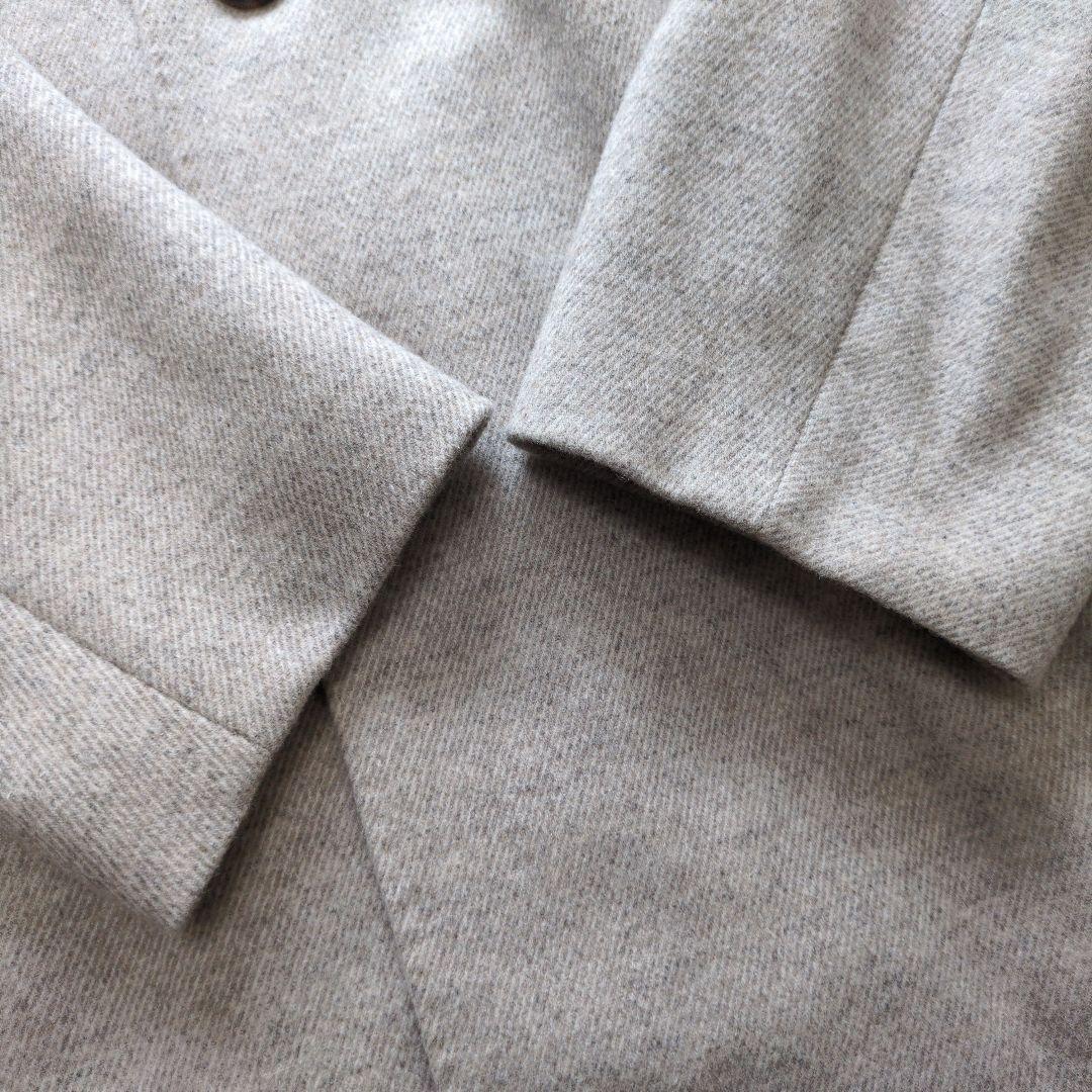 タケオキクチ　カシミア混　ヘリンボーン　スタンドカラーコート　着用感のない美品