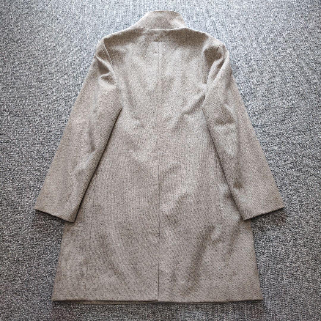 タケオキクチ　カシミア混　ヘリンボーン　スタンドカラーコート　着用感のない美品