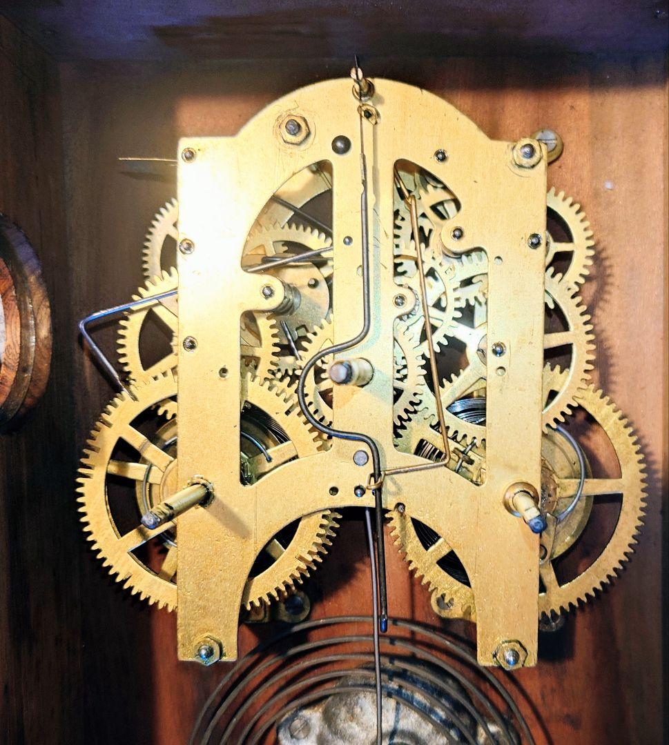 〈完動・美品〉MEIKOSHA時計　LION印 宮型ゼンマイ振り子時計　古時計