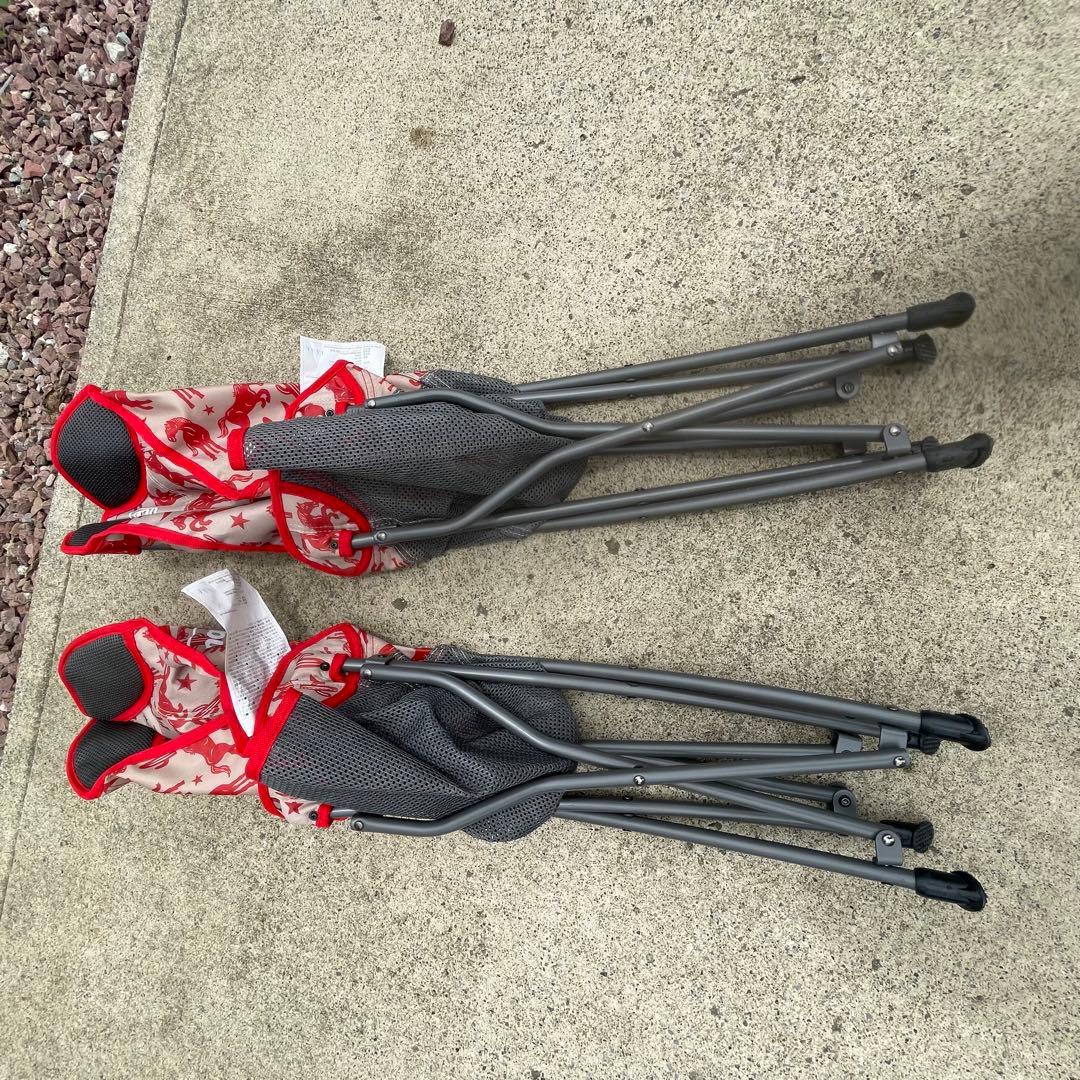 希少　美品　Coleman ヒーリングチェア　テキサスレッド　真鍋太郎　２脚