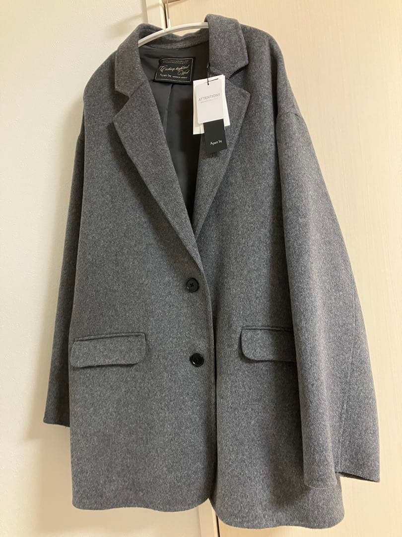 新品アパートバイローリーズ　カシープテーラードジャケット グレー コート