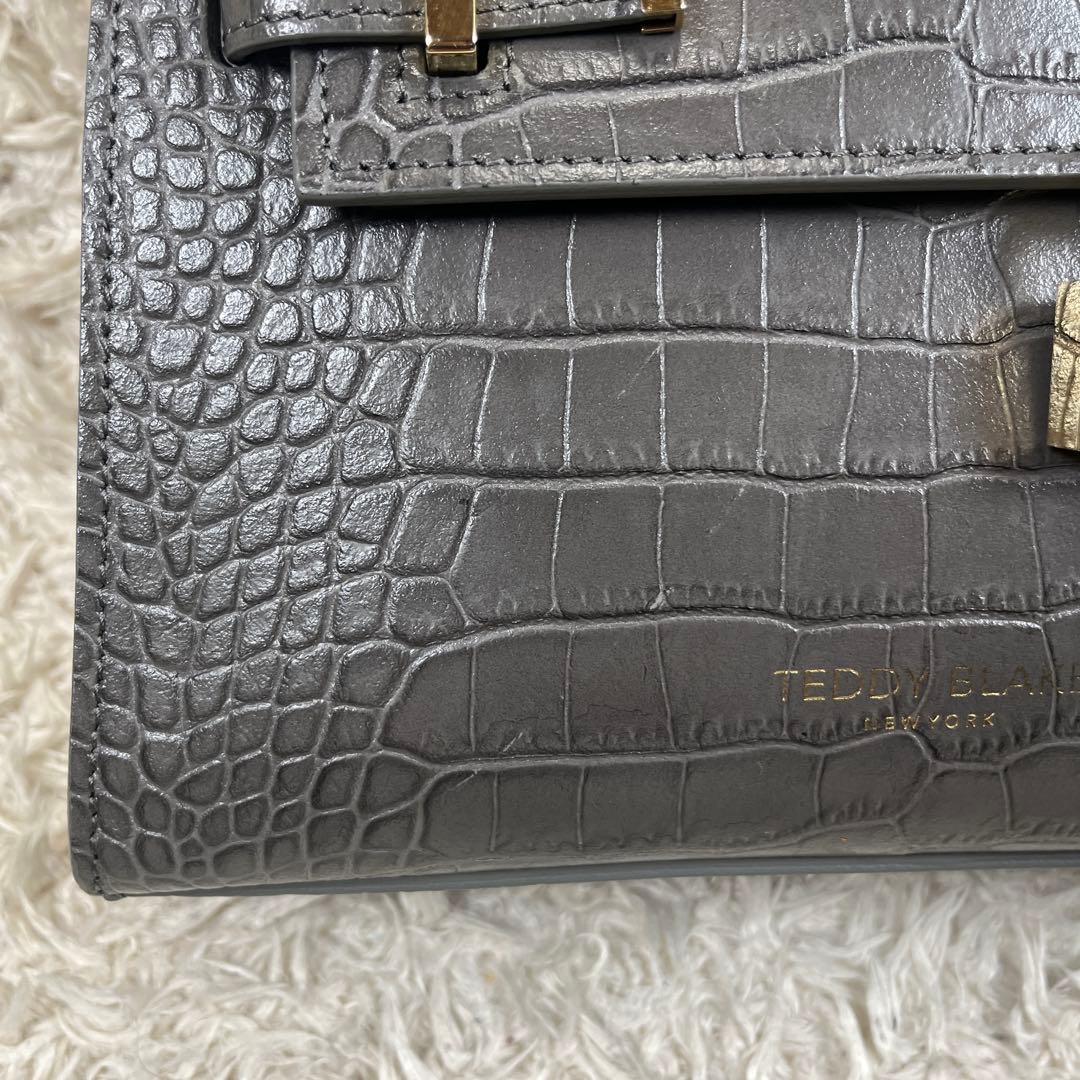 TEDDY BLAKE ショルダーバッグ 2way クロコ型押し グレー系