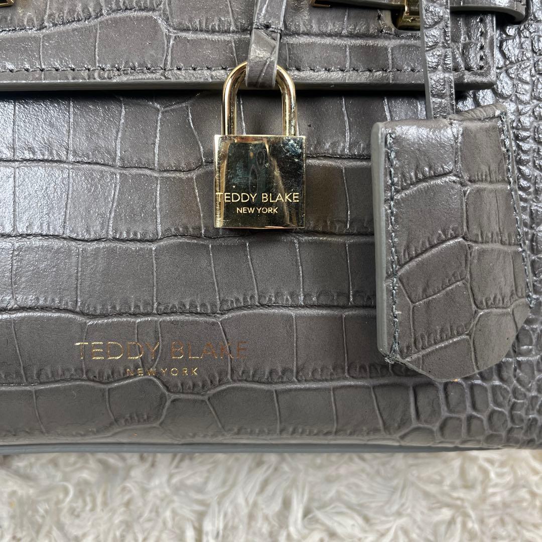 TEDDY BLAKE ショルダーバッグ 2way クロコ型押し グレー系