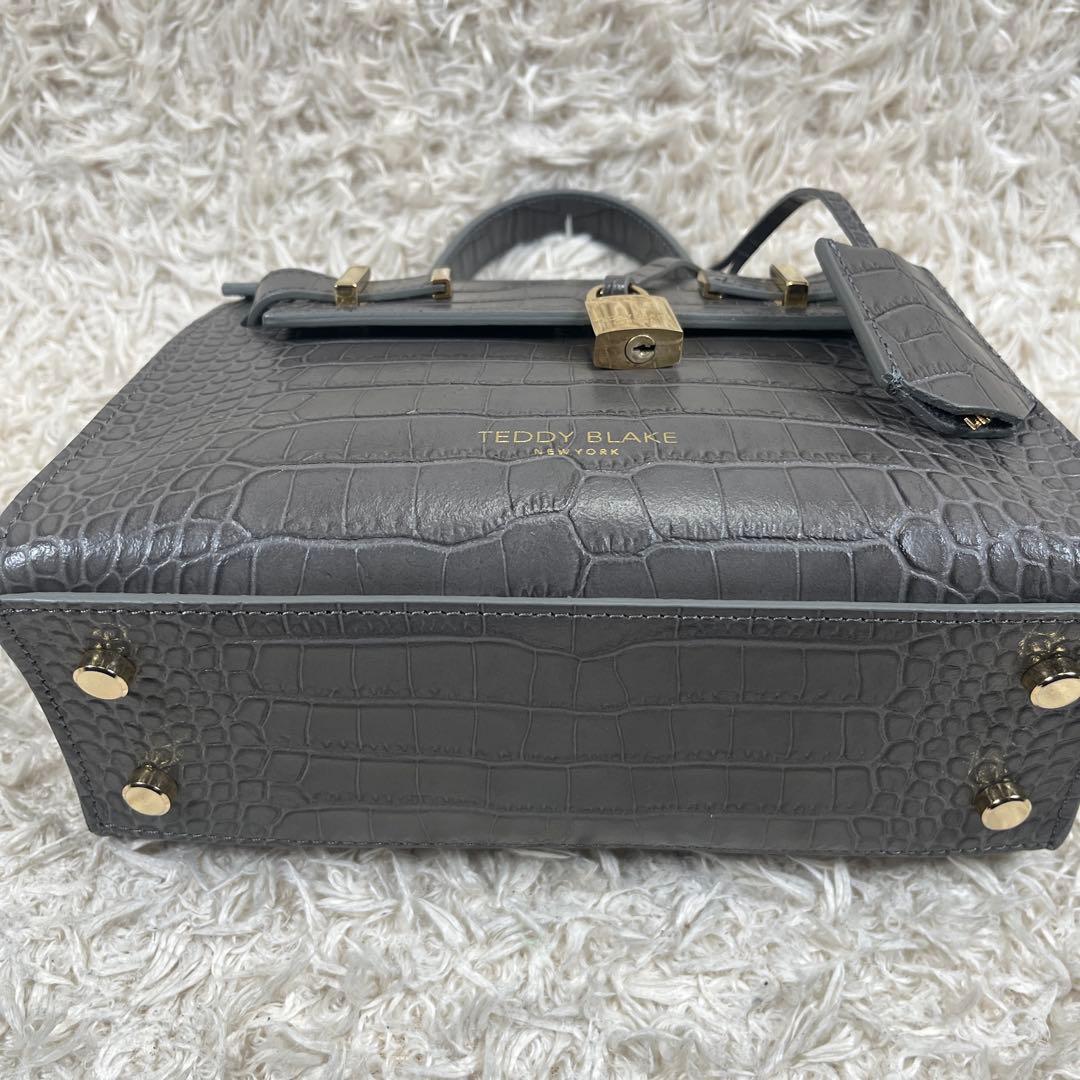TEDDY BLAKE ショルダーバッグ 2way クロコ型押し グレー系
