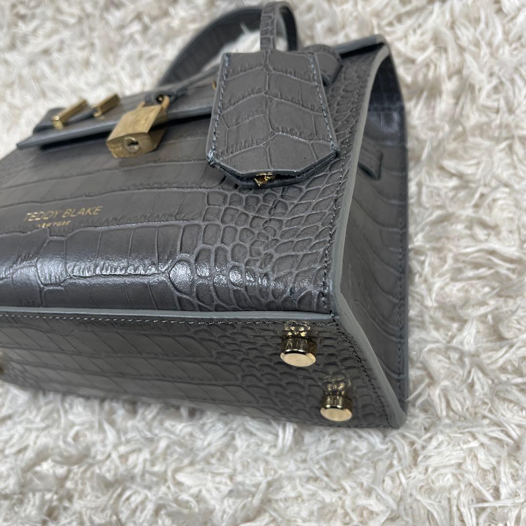 TEDDY BLAKE ショルダーバッグ 2way クロコ型押し グレー系