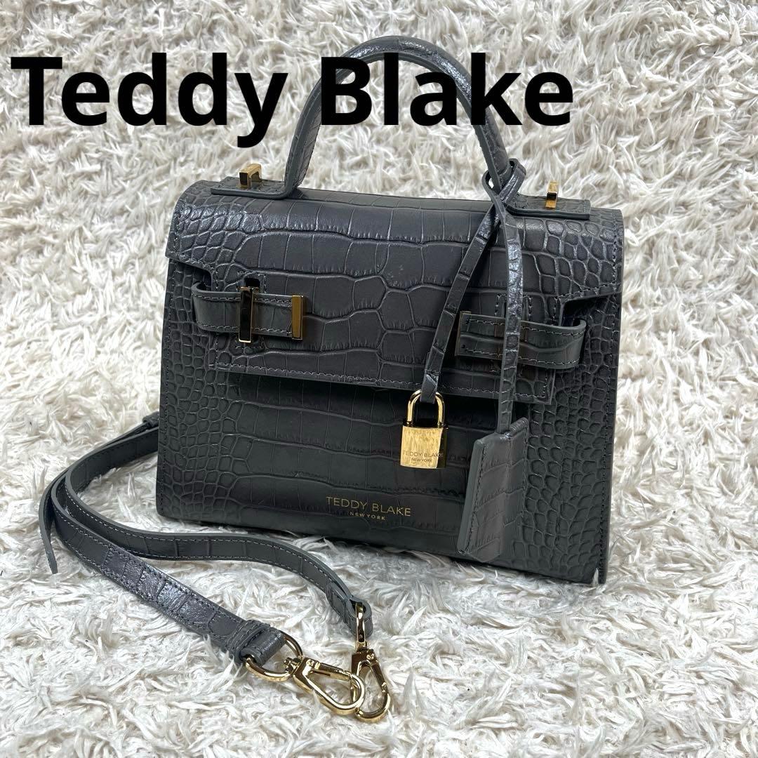 TEDDY BLAKE ショルダーバッグ 2way クロコ型押し グレー系