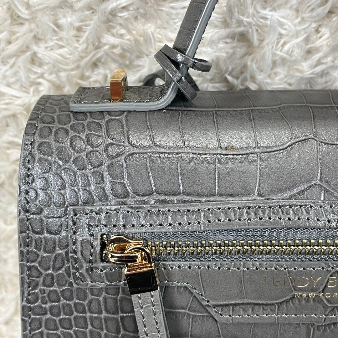 TEDDY BLAKE ショルダーバッグ 2way クロコ型押し グレー系