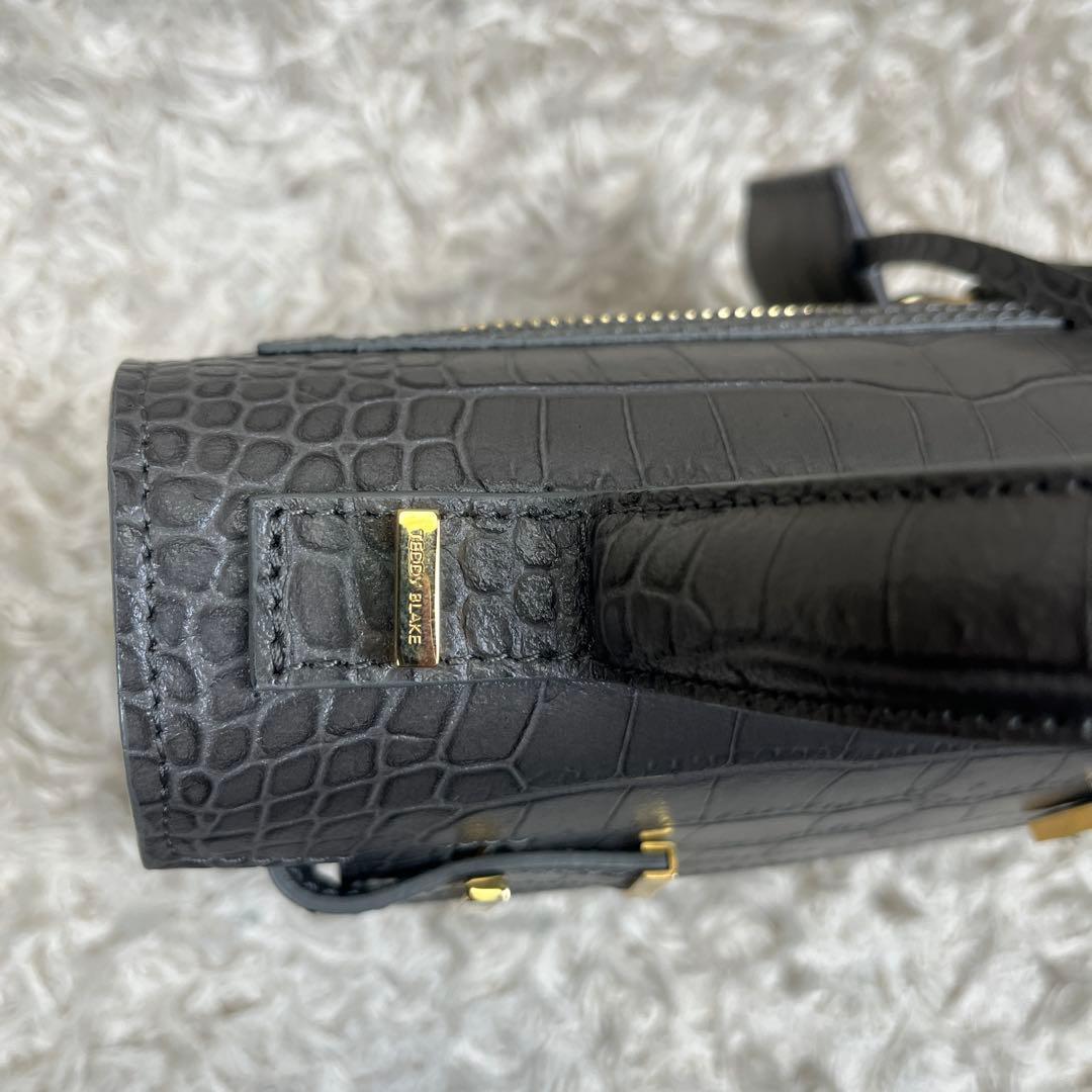 TEDDY BLAKE ショルダーバッグ 2way クロコ型押し グレー系