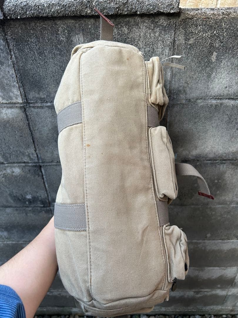 DIESEL 00s レザー×キャンバス×メタル 異素材ミックスボストンバック